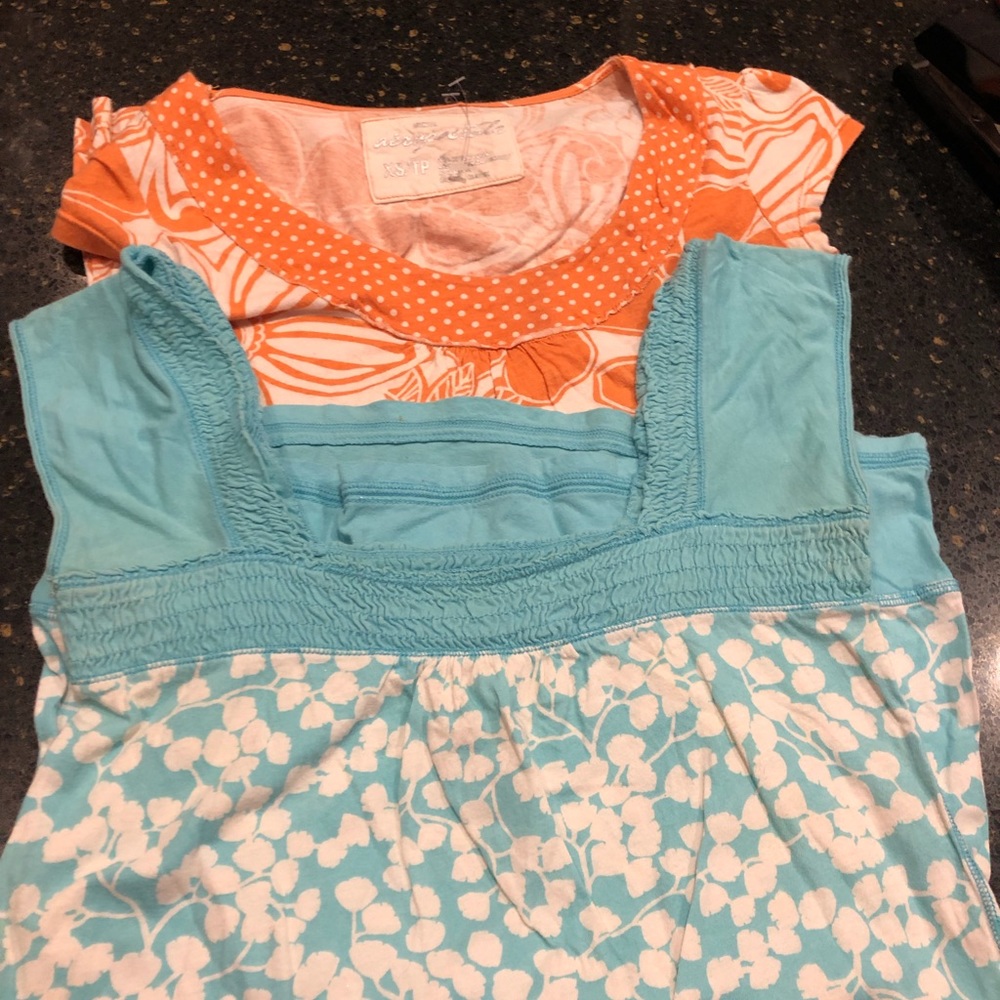 Abercrombie and Fitch 2 ruffle shirts size XS